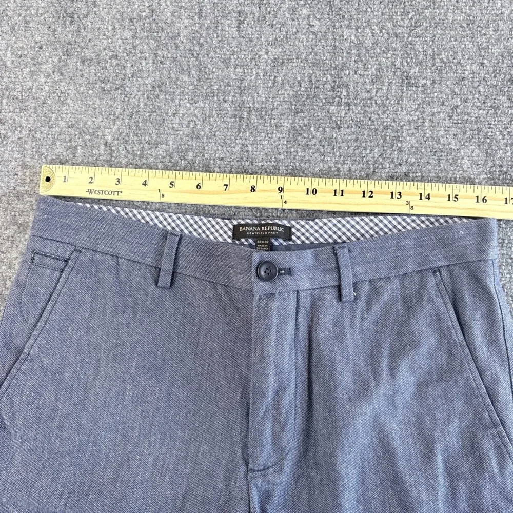 Banana Republic Kentfield Pant Mens 32x32 Mid Blue Cotton Straight Leg Trousers